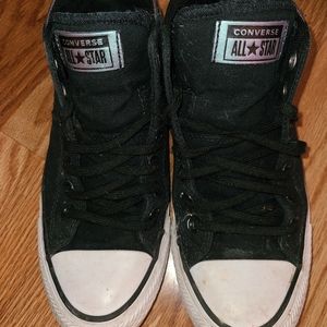 Converse all star women's high tops size 8 black and  Metallic